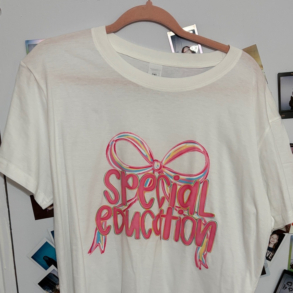White women’s Shirt with Colorful Design